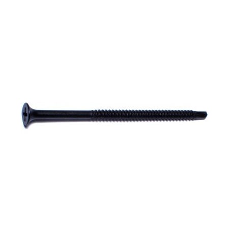 Midwest Fastener Self-Drilling Screw, #8 x 3 in, Black Phosphate Steel Flat Head Phillips Drive, 1500 PK 08007